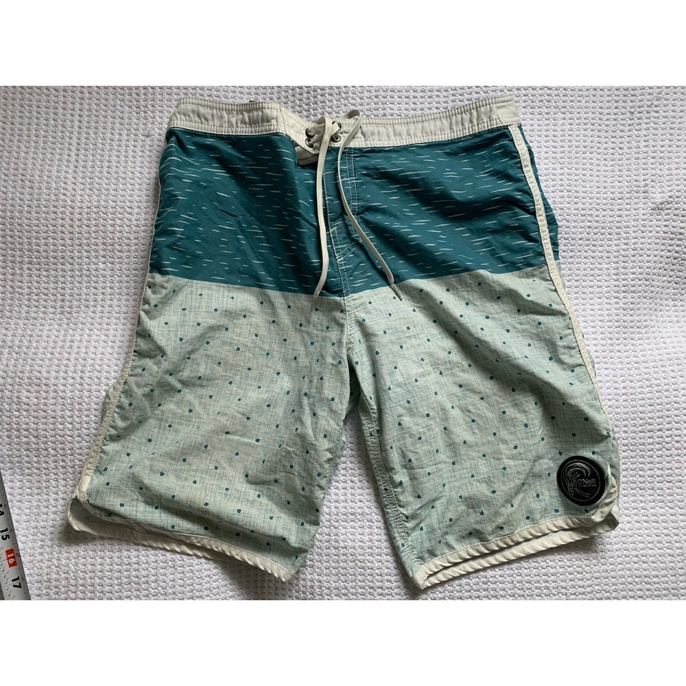 Oneill Board Shorts Mens 32 Green Turquoise Surfing Trunks